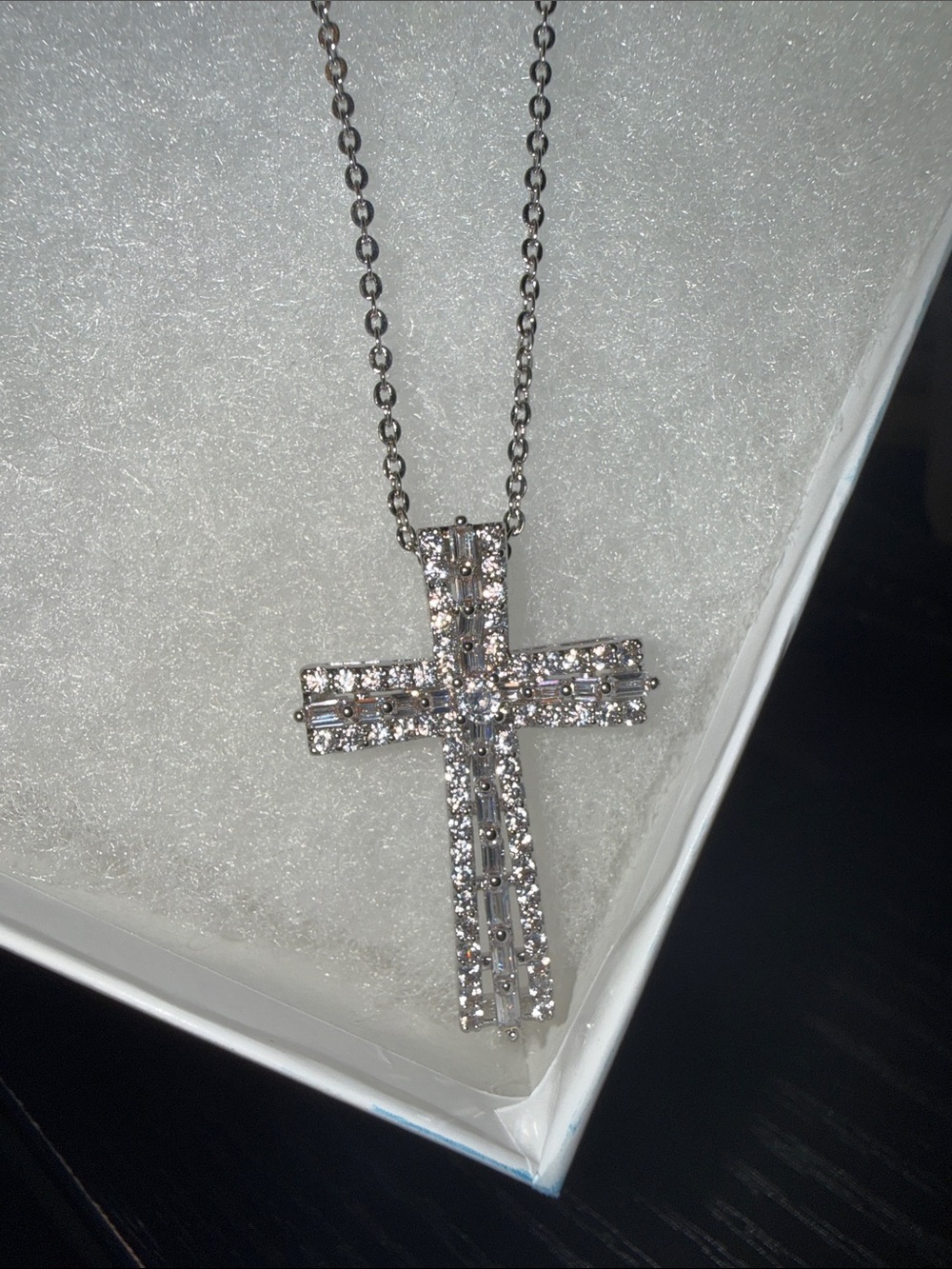 Sterling Silver Cross Pendant Necklace - Silver